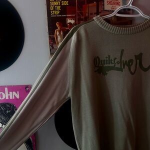 quicksilver olive and beige sweater